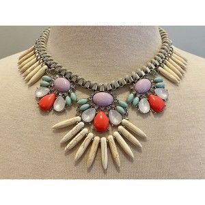 Anthropologie Neon Pop Tribal Statement‎ Necklace